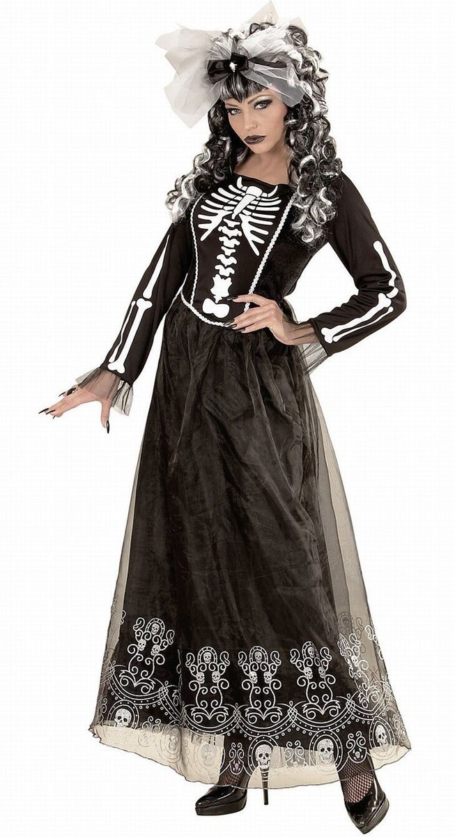 Spook & Skelet Kostuum | Mexicaanse Skeletria | Vrouw | XL | Halloween | Verkleedkleding